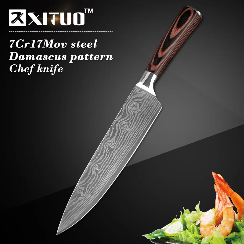 Xituo Japanese Kitchen Knife Set - Razor-sharp blades, rust-resistant stainless steel, and ergonomic wooden handles for professional-grade performance.