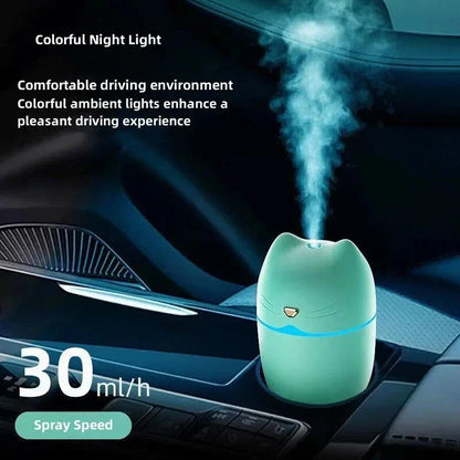 Portable car indoor humidifier with large water tank, quiet operation, and aromatherapy function