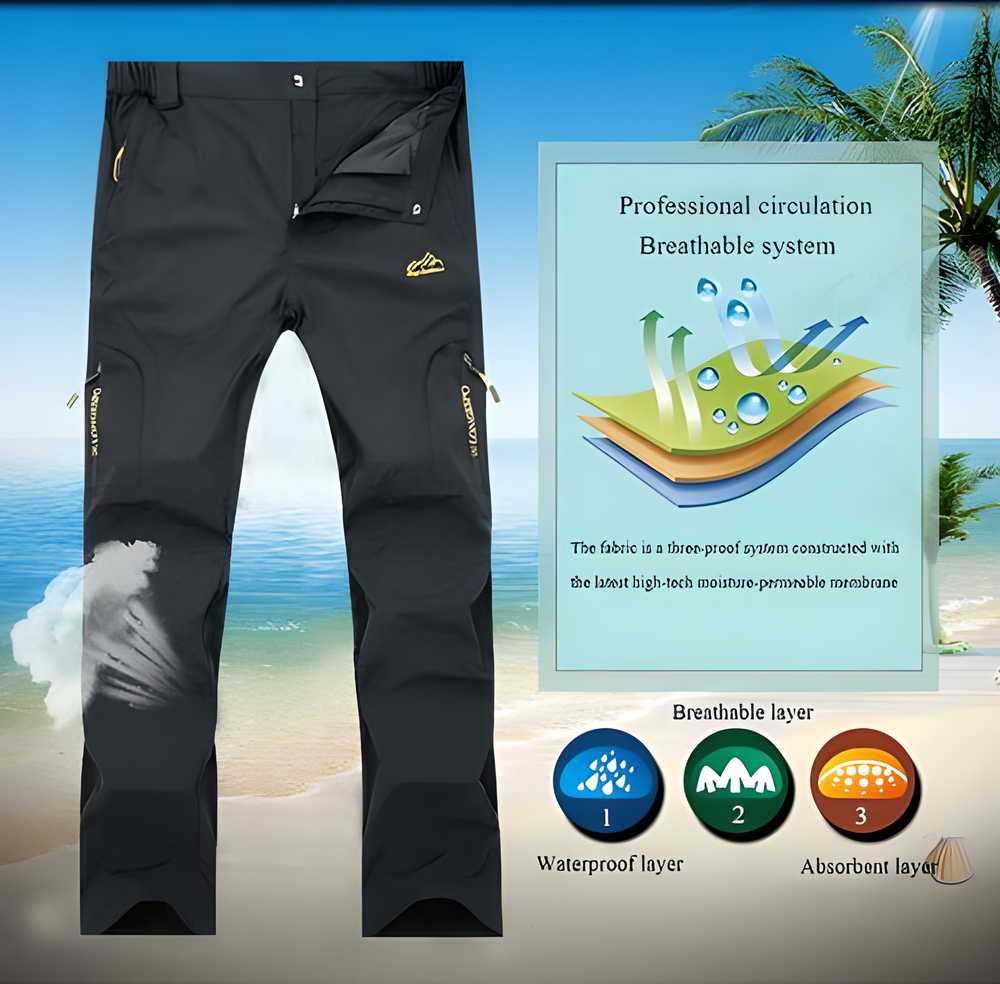 Durable stretch cargo pants for men with multiple pockets and reinforced stitching, ideal for outdoor adventures