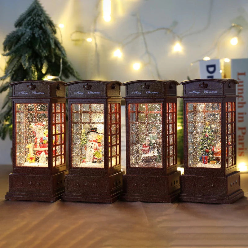 Christmas Decoration Music Box Furnishings Ornaments with vintage-inspired American country design and built-in music box mechanism