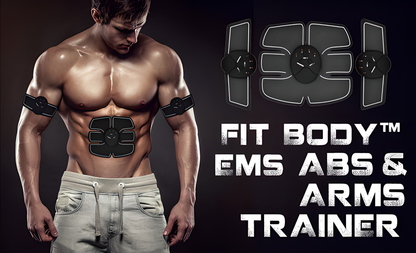 FITBody EMS Abs and Arms Trainer - Portable, Adjustable Muscle Stimulation Device for Toning and Fitness Anywhere