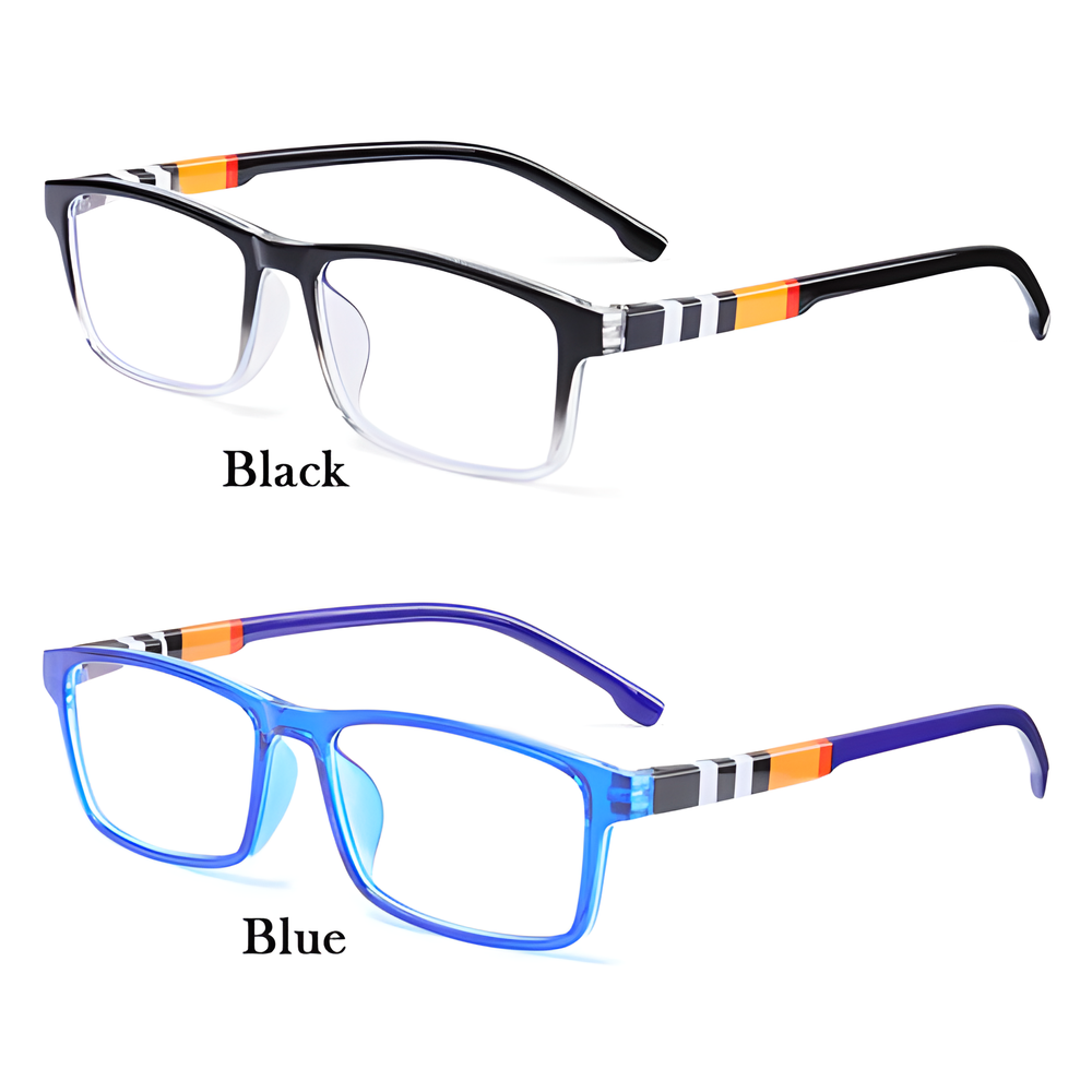 Fashionable Anti-Blue Light Ultra Comfortable Reading Glasses with sleek, stylish frames in a variety of colours