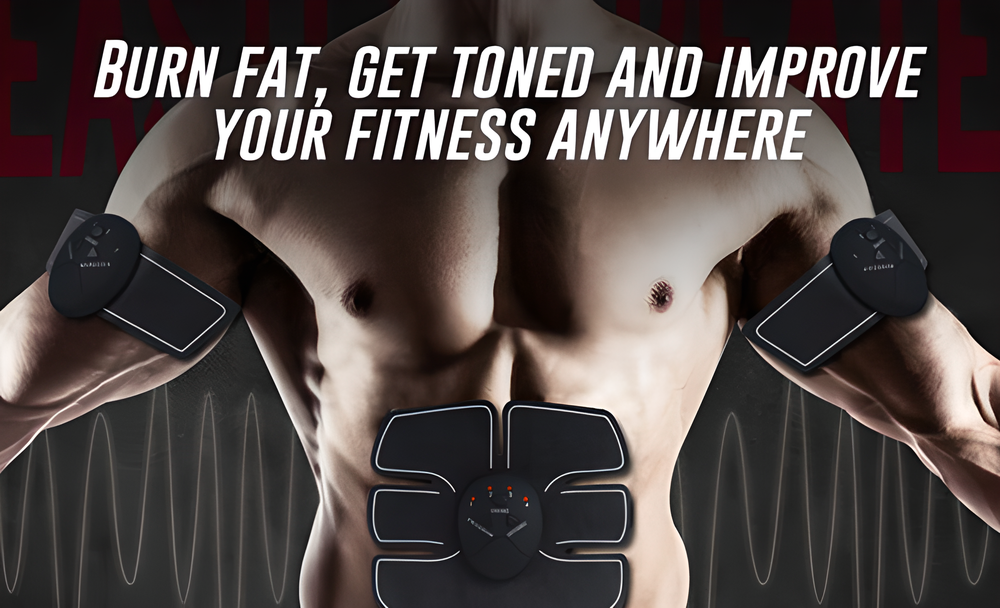 FITBody EMS Abs and Arms Trainer - Portable, Adjustable Muscle Stimulation Device for Toning and Fitness Anywhere