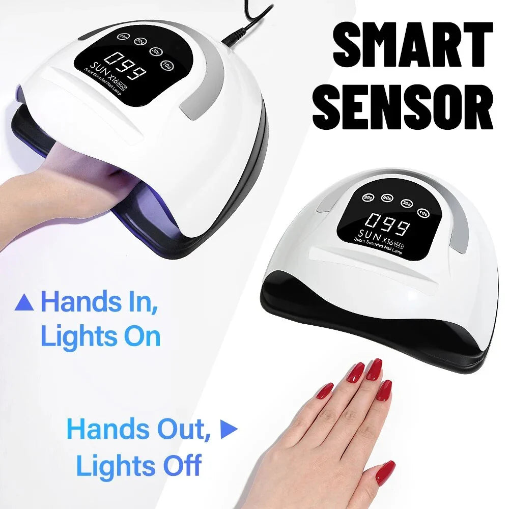 320W High Power UV LED Nail Lamp with 4 Timers and Smart Sensor for Salon-Grade Nails at Home