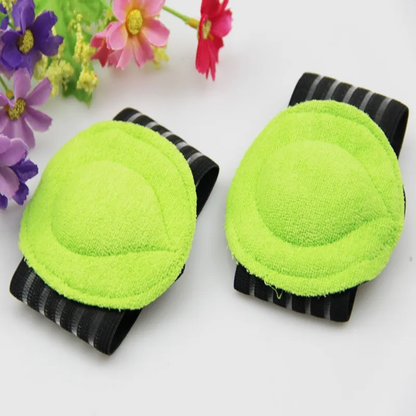 Cushioned foot arch shock absorbers with compression band for all-day pain relief