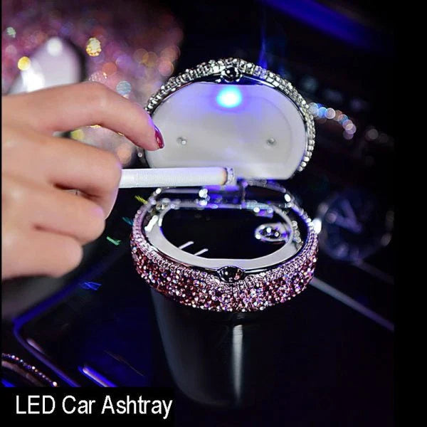 Aromatic car accessories with diamond-inspired designs, including a car pendant, gravity bracket, steering wheel cover, tissue box, storage box, and car plug.