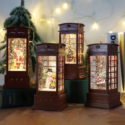 Christmas Decoration Music Box Furnishings Ornaments with vintage-inspired American country design and built-in music box mechanism