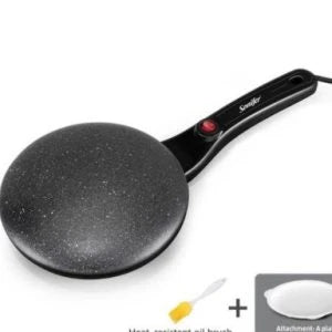 Breakfast Crepe Maker Spherical Non-Stick Baking Pan with one-stick flipping mechanism for easy, mess-free crepe preparation