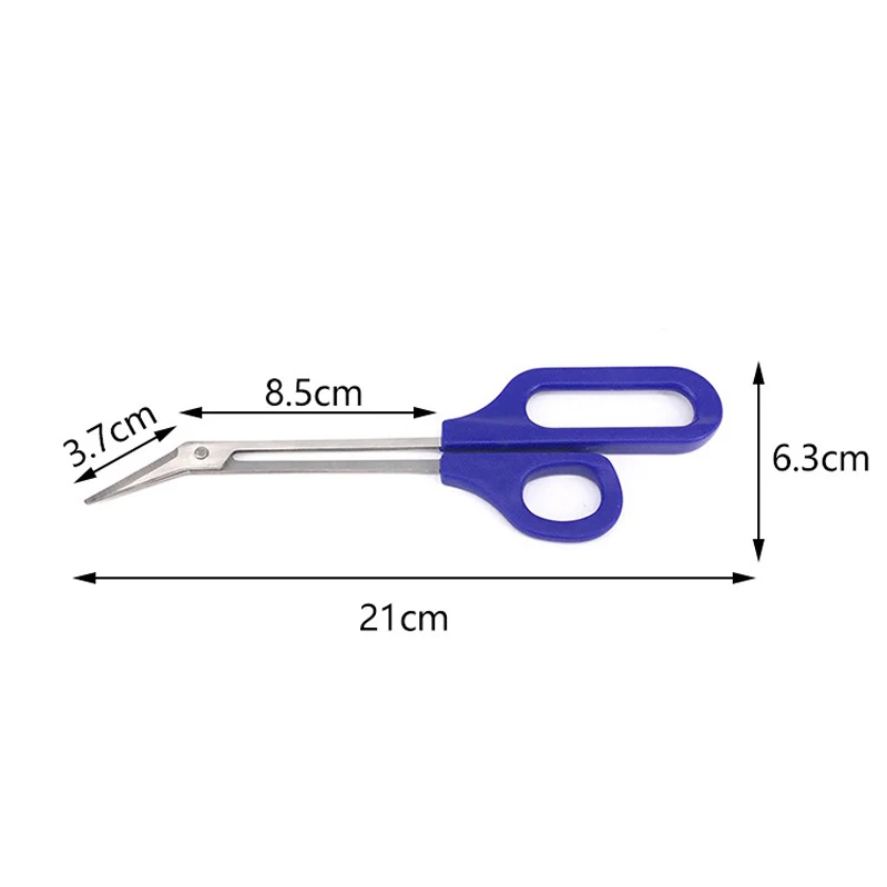 Ergonomic toenail scissors with long handle for comfortable, precise nail trimming