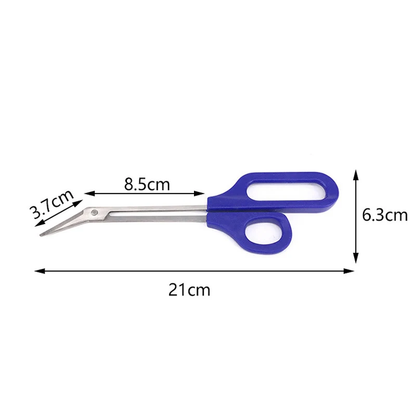 Ergonomic toenail scissors with long handle for comfortable, precise nail trimming