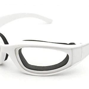 A pair of anti-spill sunglasses designed for use in the kitchen, featuring durable polycarbonate frames and lenses with UV400 protection.