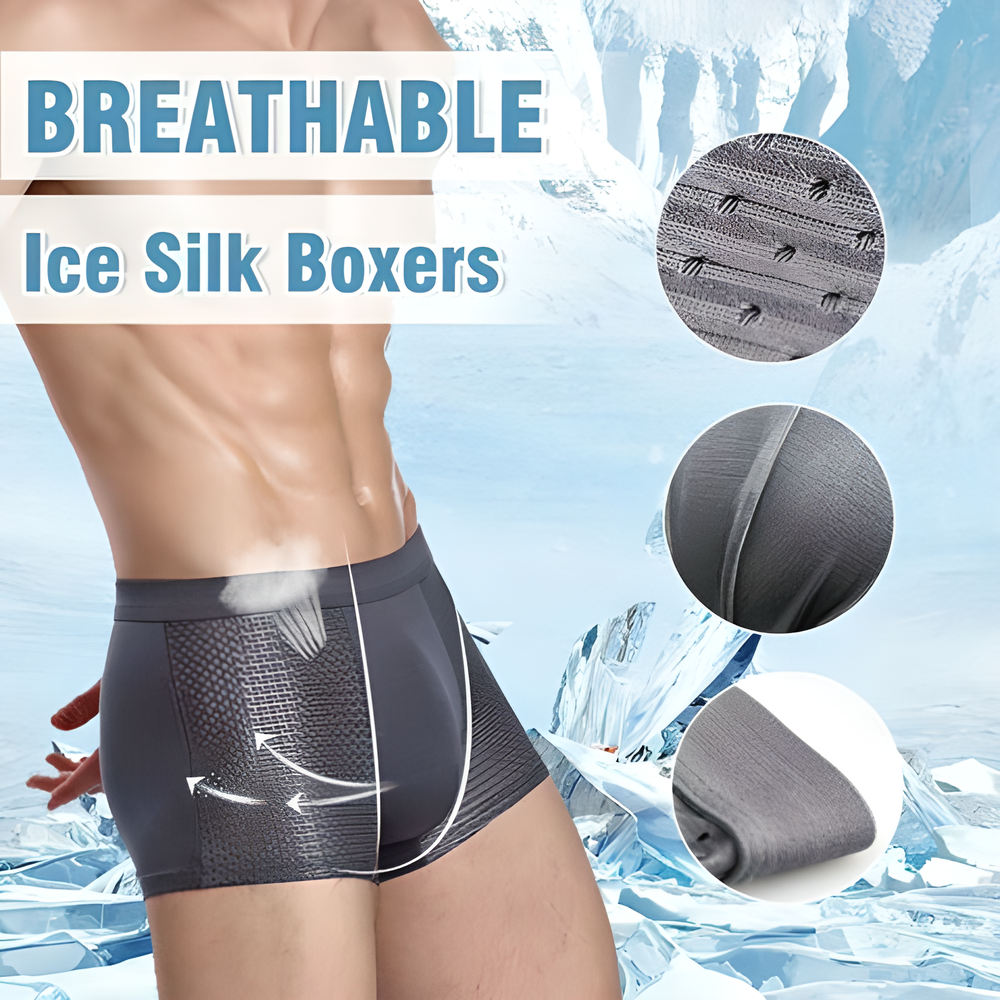 Breathable and comfortable men's ice silk briefs in various colors and sizes for cool, dry comfort during the Kiwi summer