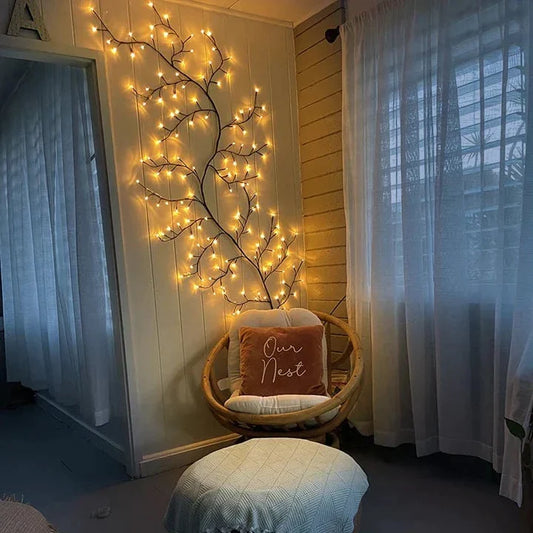 Enchanted Willow LED Vine Light transforming a Kiwi home with its natural beauty and comforting ambient glow