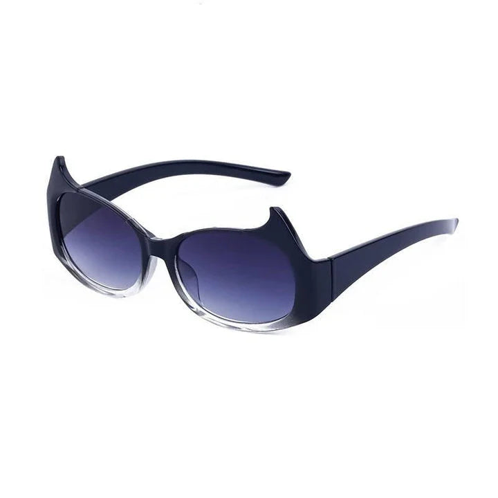 Stylish cat-eye luxury sunglasses with oversized frames and semi-rimless design in a leopard gray color