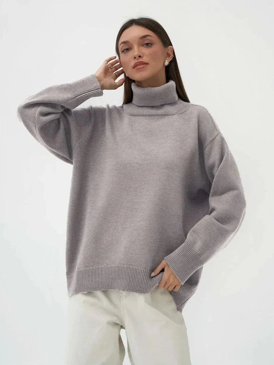 Cosy oversized knitted jumper in blue, perfect for staying warm and comfortable on chilly Kiwi days