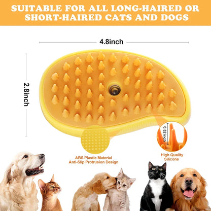 3-in-1 Electric Spray Cat Brush with Cute Mango Design, Ideal for Grooming Cats and Dogs Year-Round