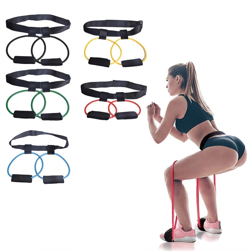 Elastic resistance bands in various colors for booty-boosting workouts