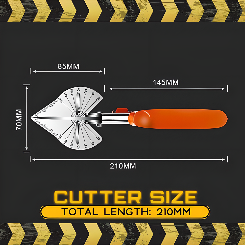 U-Shaped Multi-Angle Cutter with Stainless Steel Blade and Ergonomic Rubber Grip