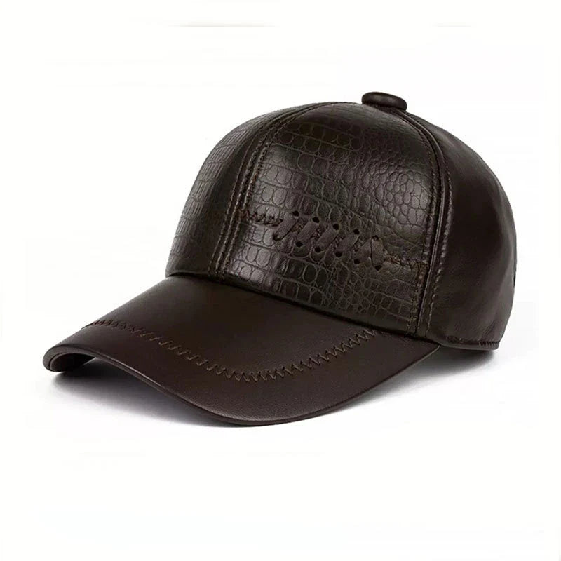 A premium leather hat with a classic British-inspired dome shape, designed in New Zealand for warmth, style, and protection during the autumn and winter seasons.