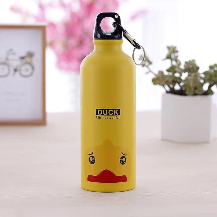 A premium water bottle made of stainless steel with a unique animal print design, perfect for eco-conscious Kiwis on the go.