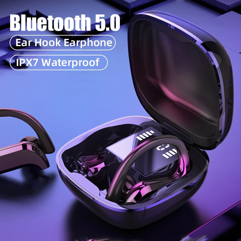 VOULAO TWS 9D Audio Wireless 5.0 BT Sporty Earphones with Charging Case - Available in Black, Blue, and White