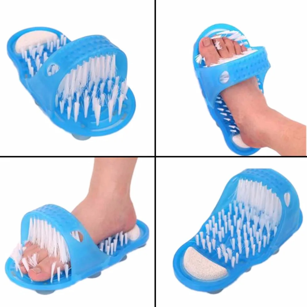 EasyFeet Shower Foot Cleaner and Massager with soft bristles and pumice stone for exfoliating, refreshing feet