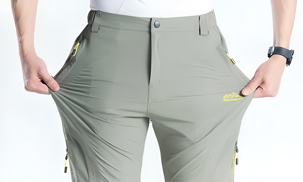 Durable stretch cargo pants for men with multiple pockets and reinforced stitching, ideal for outdoor adventures