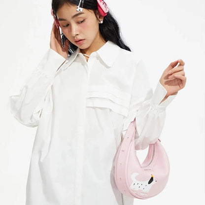 Stylish and functional Half Moon Bag in a chic pink colour, perfect for the modern Kiwi consumer