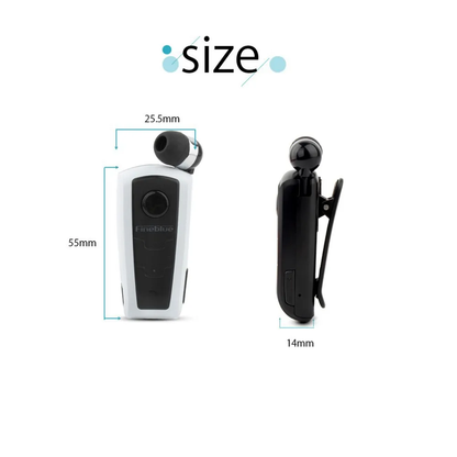 Compact, vibrating Bluetooth earphone in black and white colors with premium design and features for on-the-go Kiwis