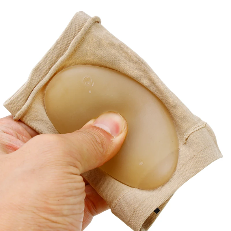 A pair of silicone and polyester arch support sleeves designed to provide cushioning and compression for foot pain relief