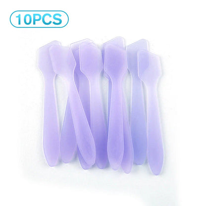 10 Pcs Mini Cosmetic Spatulas in various colours for precise application of face creams and masks