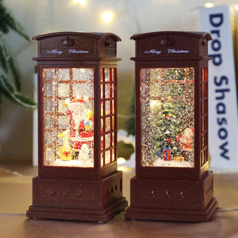 Christmas Decoration Music Box Furnishings Ornaments with vintage-inspired American country design and built-in music box mechanism