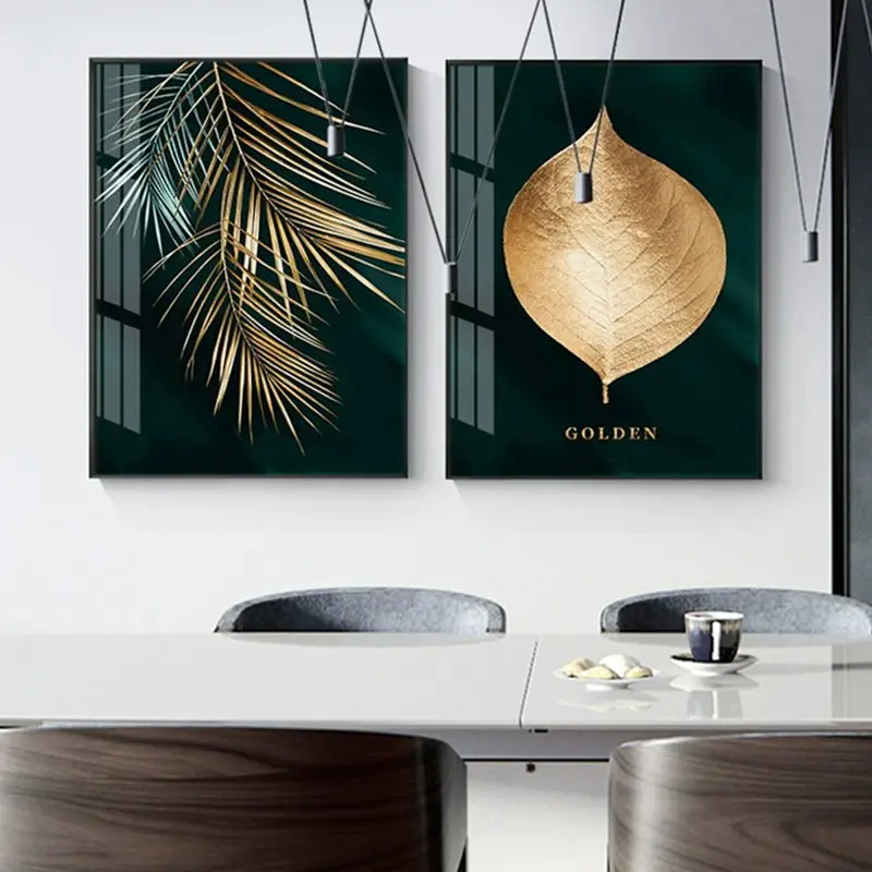 Captivating abstract canvas with golden leaves, perfect for adding nature-inspired elegance to your home decor