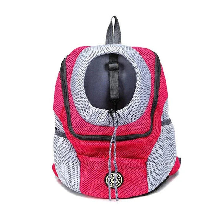 A compact dog carrier backpack with a head hole for your small dog to enjoy the ride comfortably and securely.