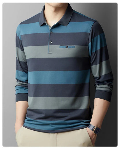 Kiwi-designed fashion t-shirt with colorblock striped pattern and long sleeves