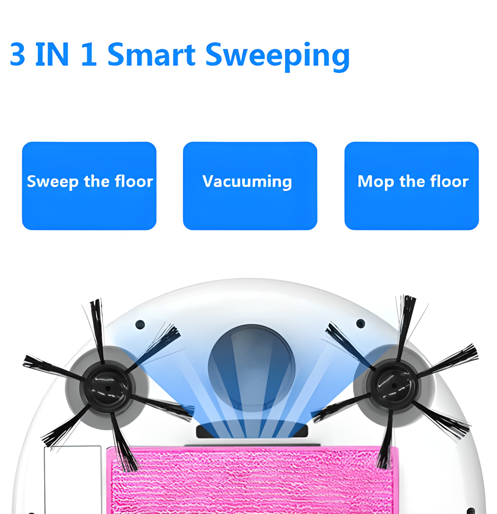 Eco-Friendly 3-in-1 Smart Floor Robot Vacuum Cleaner with Sweeping, Vacuuming, and Mopping Capabilities