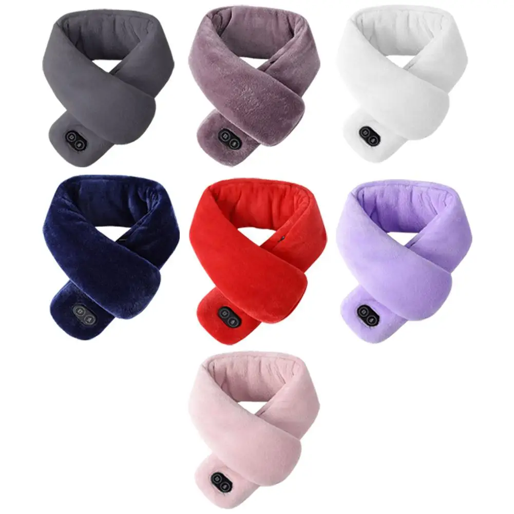 USB-powered heated winter scarf with fleece fabric, adjustable heat and massage settings for warmth and comfort in cold New Zealand weather