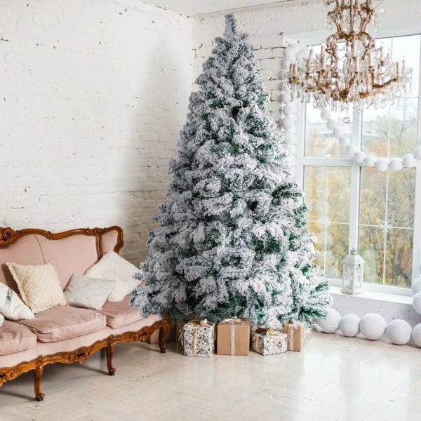 Exclusive White S Effect Artificial Christmas Tree with full, lush appearance and elegant white flocked design