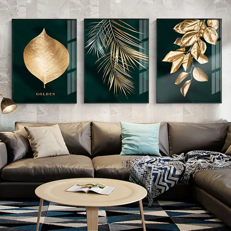 Captivating abstract canvas with golden leaves, perfect for adding nature-inspired elegance to your home decor