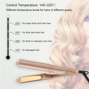 2-in-1 Twist Straightening Curling Iron with adjustable heat settings, ceramic plates, and automatic shut-off for versatile hair styling