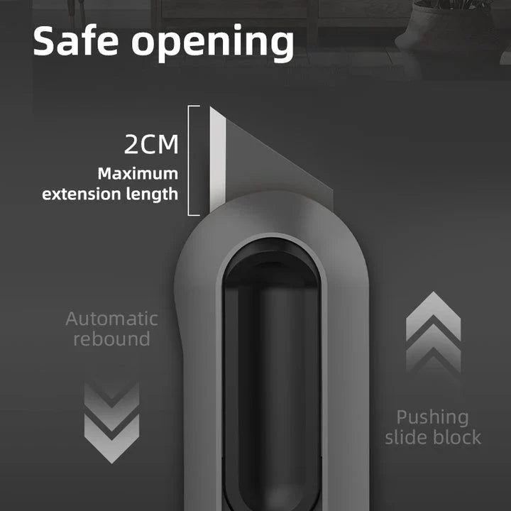 Compact utility knife with retractable high carbon steel blades for versatile cutting tasks