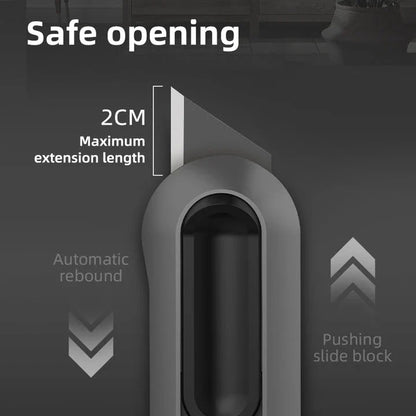 Compact utility knife with retractable high carbon steel blades for versatile cutting tasks