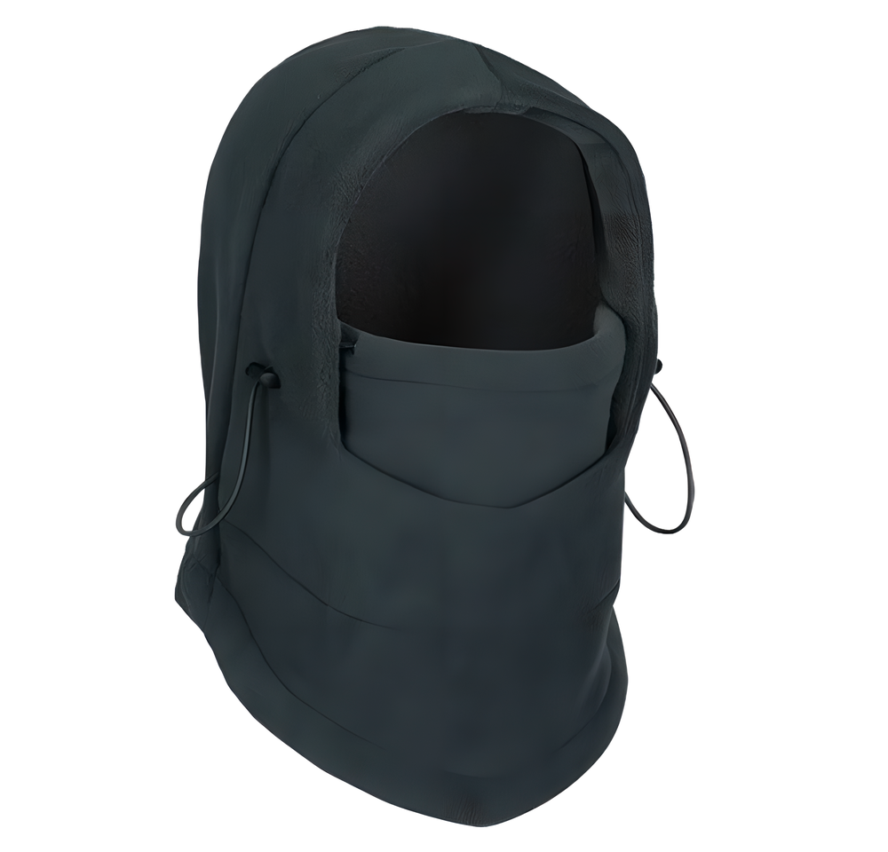 Thermal fleece face mask with full head, neck, and face coverage for winter protection