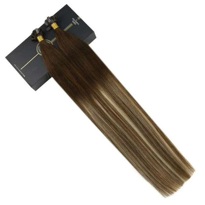 Flat Tip Human Hair Extensions from Trendha in a range of lengths and colors, providing volume, length, and vibrant styling options.