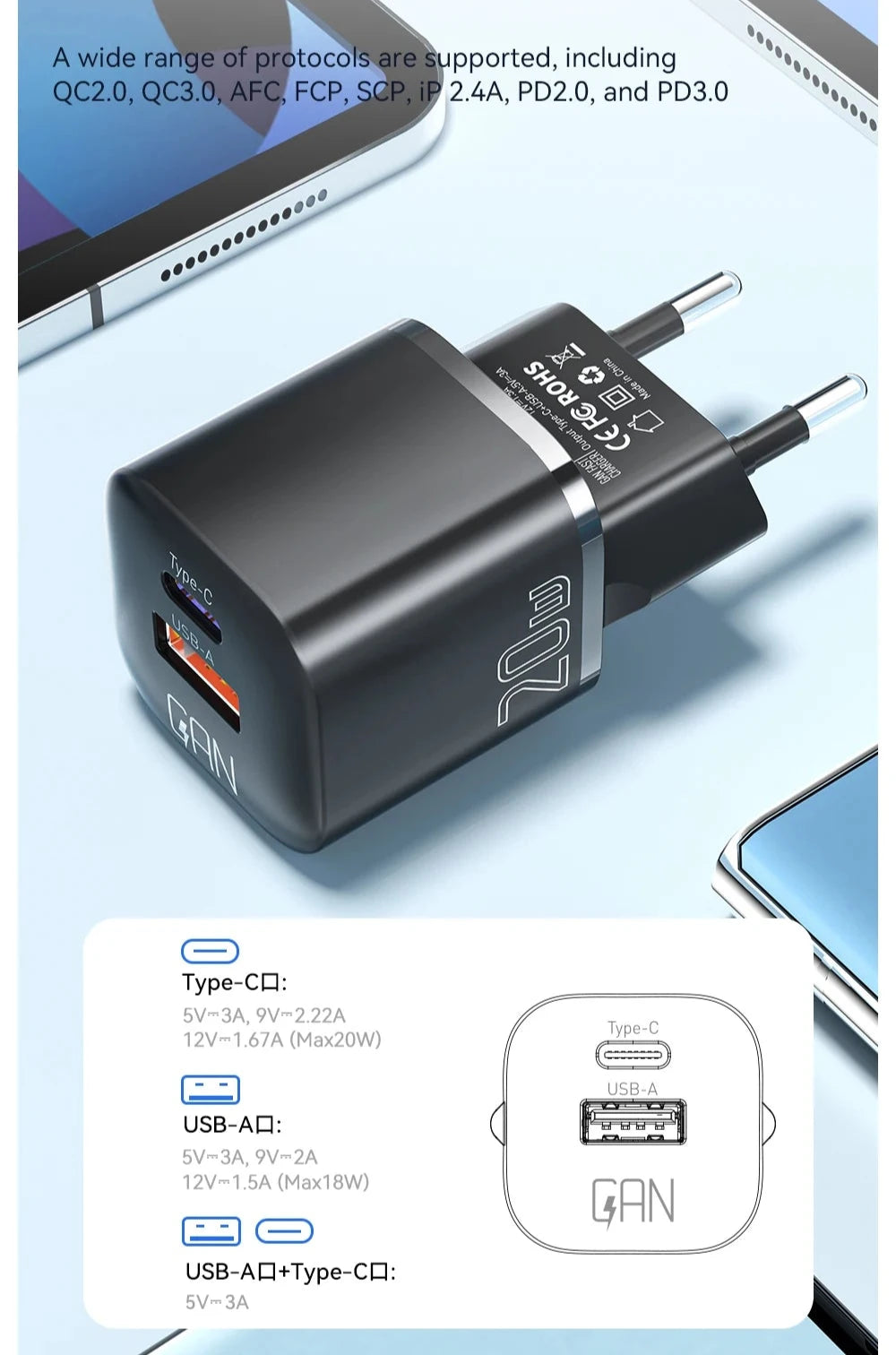 Essager 20W GaN Dual Port Fast Charger - Powerful and Compact Charging Solution for Kiwi Lifestyles