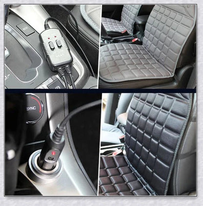 Premium Heated Car Seat Cushion Cover with adjustable temperature settings and ultra-soft polyester surface