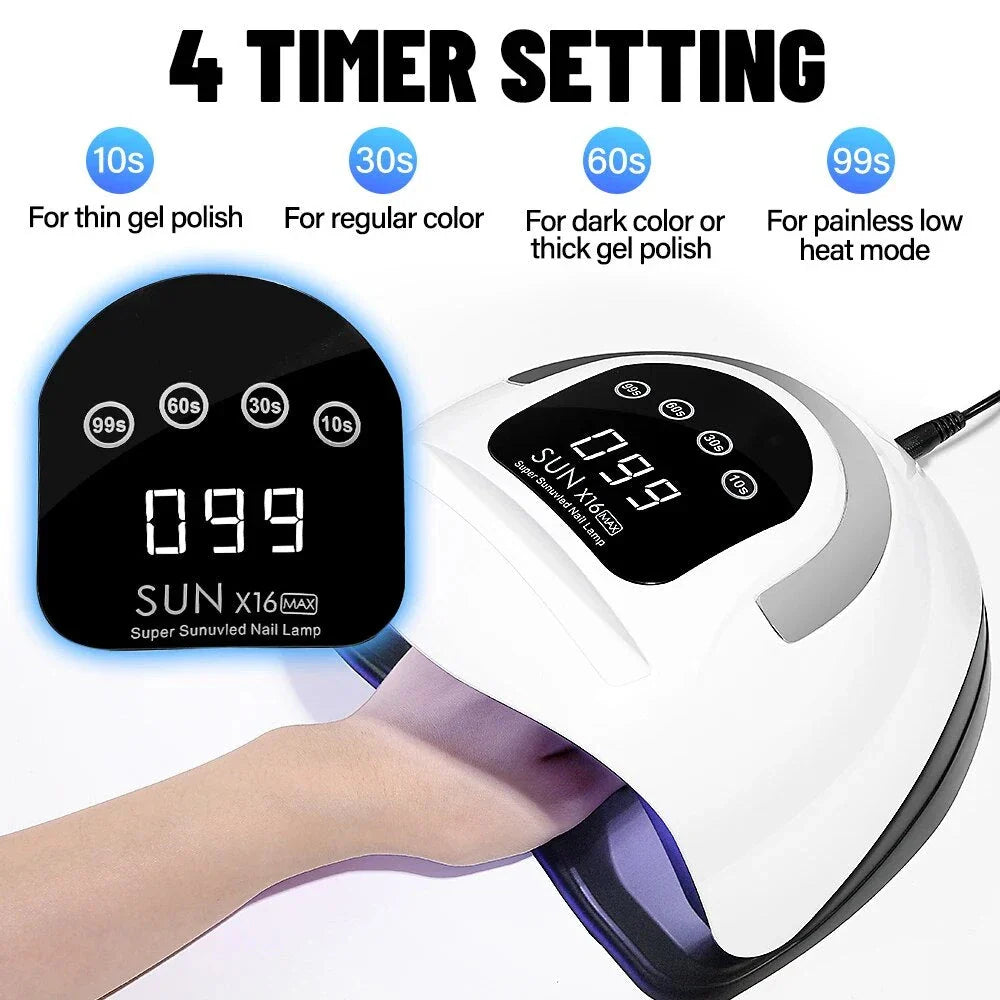 320W High Power UV LED Nail Lamp with 4 Timers and Smart Sensor for Salon-Grade Nails at Home