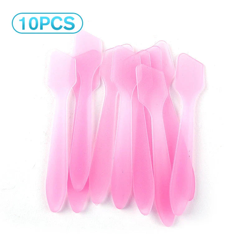 10 Pcs Mini Cosmetic Spatulas in various colours for precise application of face creams and masks