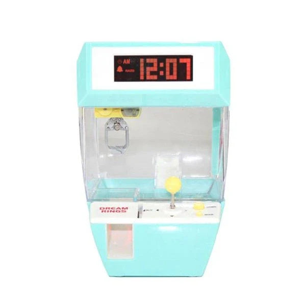 Kiwi-made coin-operated claw machine and alarm clock with precision controls and vibrant LED display