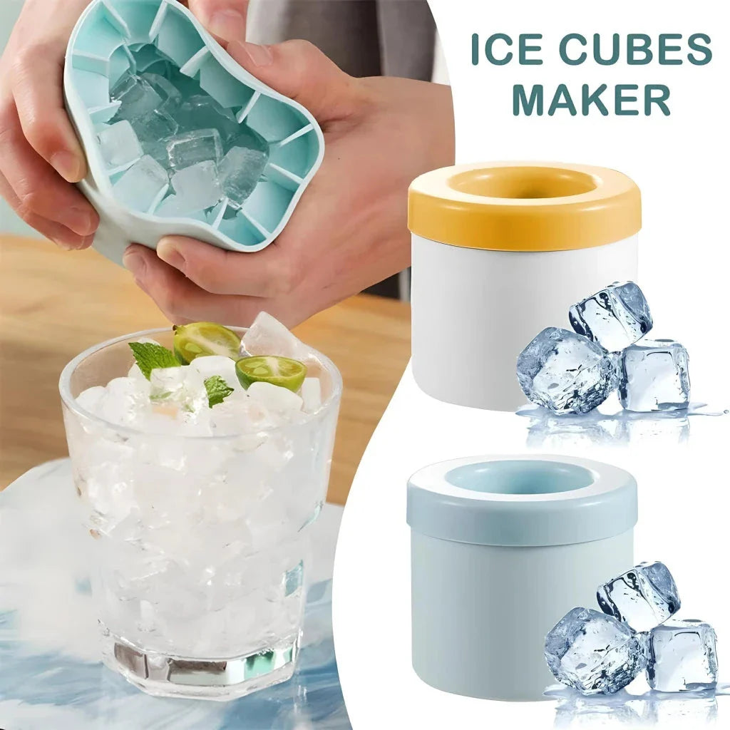 Compact silicone ice cube maker in blue color - a versatile kitchen gadget for chilling drinks in Kiwi homes and bars